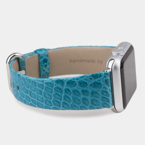 Ремешок для Apple Watch 44/45/46 mm из кожи аллигатора, цвета тиффани