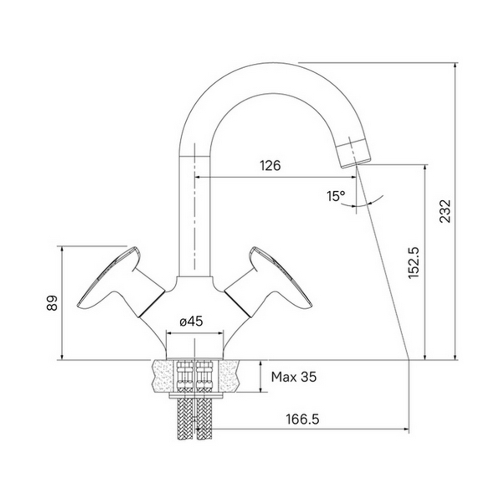 Смеситель для раковины  1/2 кер  IDDIS COPSB00i01 "Copter" высокий пов излив ХРОМ
