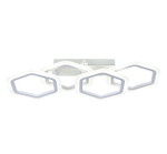 Потолочный светодиодный светильник 60Вт, 5935лм, 3000/4200/6400K, Ra>80, плавная регулировка мощности, изменение цветовой температуры, пульт, металл/акрил, белый