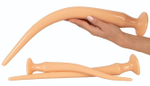 Набор из 3 телесных удлиненных анальных пробок Super Long Flexible Butt Plug Set (Цвет: телесный)