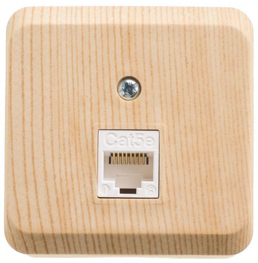 Розетка компьютерная ОП Этюд RJ45 кат.5E сосна SE KOMA-001D Розетка компьютерная ОП Этюд RJ45 кат.5E сосна SE KOMA-001D