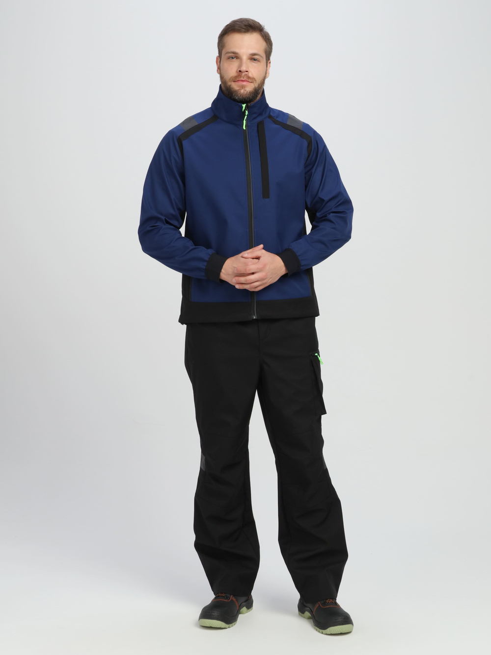 Куртка ProfLineLeader (тк.Софтшел), синий/черный