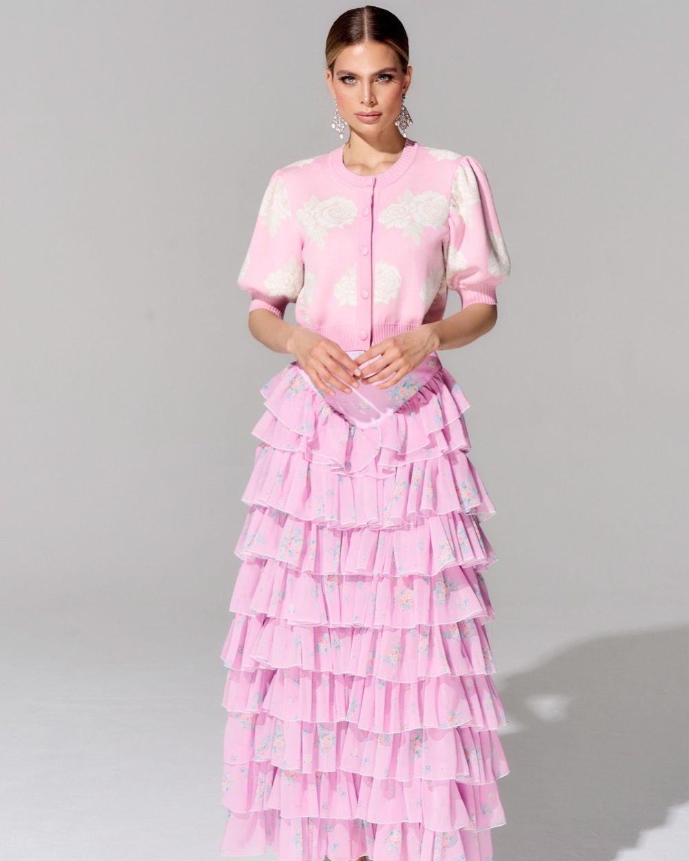 Юбка длины макси из премиального шифона