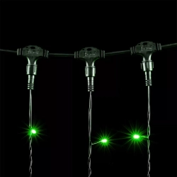 Светодиодный занавес 2*1 м., 200 зеленых LED ламп, черный провод ПВХ, LTC (PCL202-11-2G)