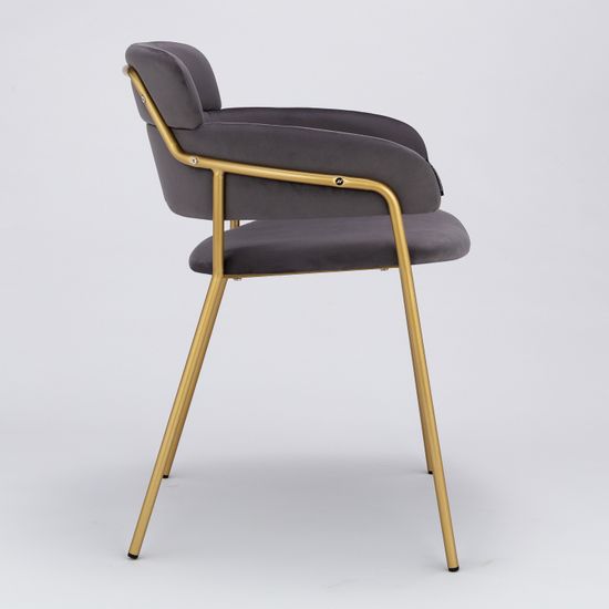 Комплект из 4-х стульев Strike серый велюр с золотыми ножками