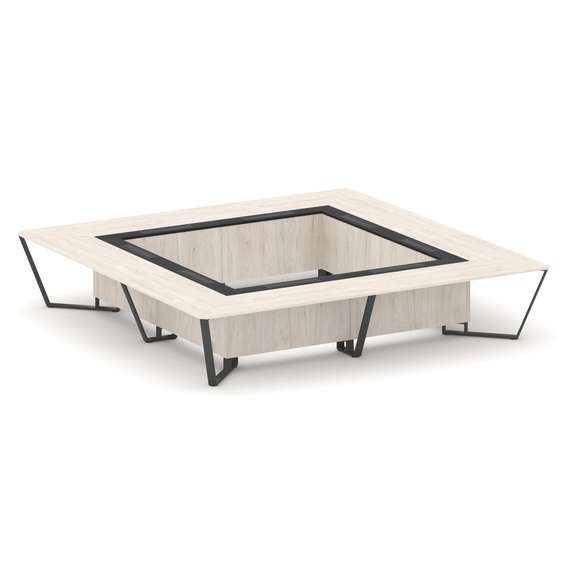 Steel Meet Стол переговорный квадратный KM-PR.B.SP-20K2 Денвер Светлый/Графит Глянец/Металл Антрацит