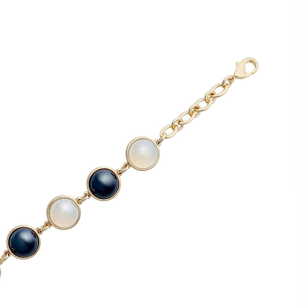 Браслет классический Possebon Pearl Opaline-Black Agate C1362.25.4 BW/G