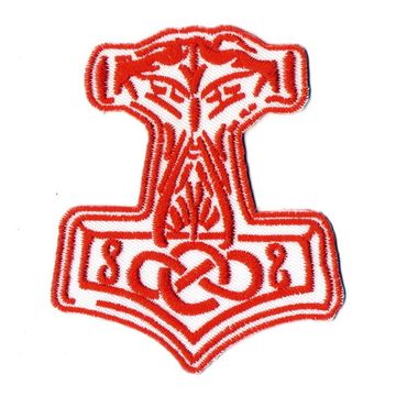 Нашивка Молот тора (белая)