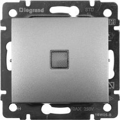 Выключатель Legrand Valena 1-клавишный с индикатором алюминий 16164