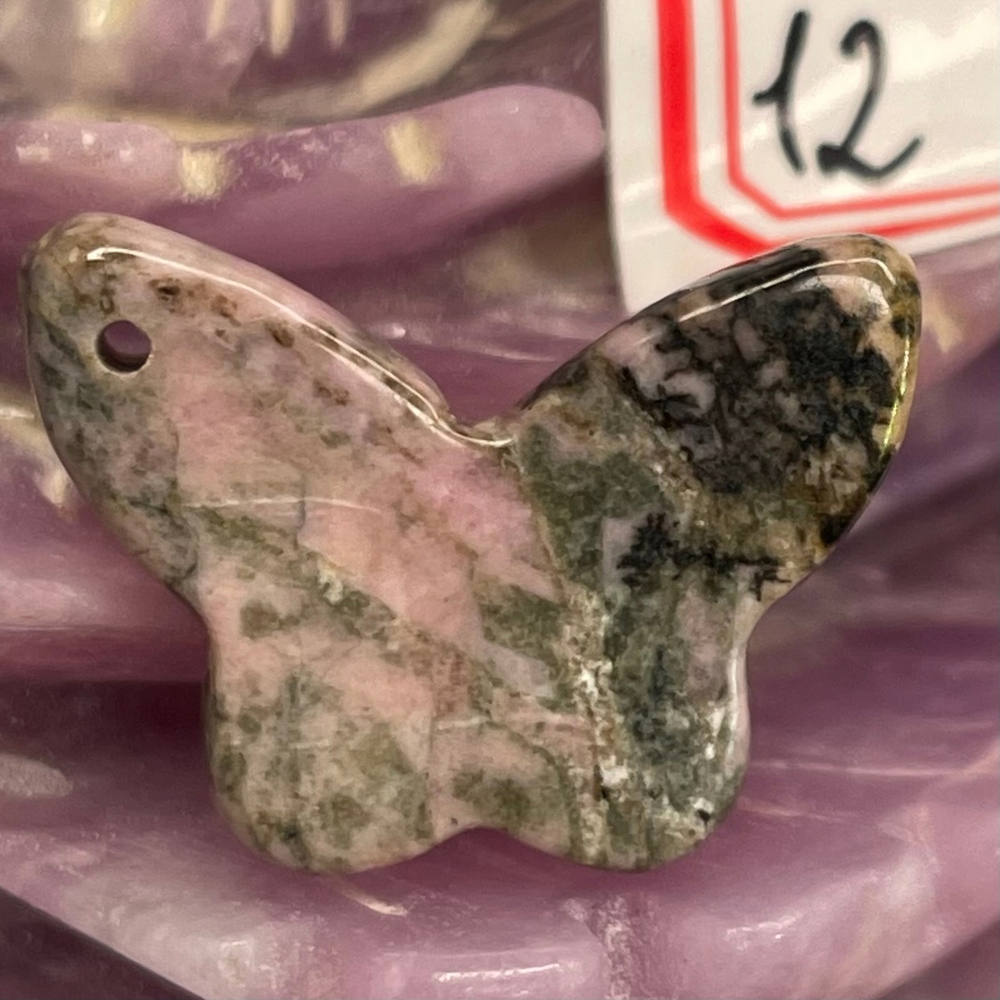 36924 Родонит Кулон вставка Бабочка 20мм