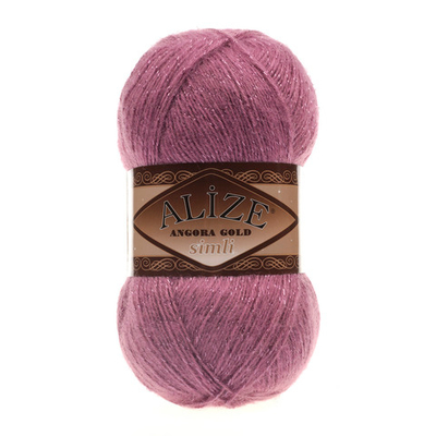 Пряжа Angora Gold Simli, 100 г, 500м, 20%шерcть,75%акрил,5% металлик (цена за 1 шт)
