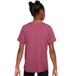 Футболка для девочки Nike Kids One Fitted Dri-Fit Short Sleeve - sweet beet/white