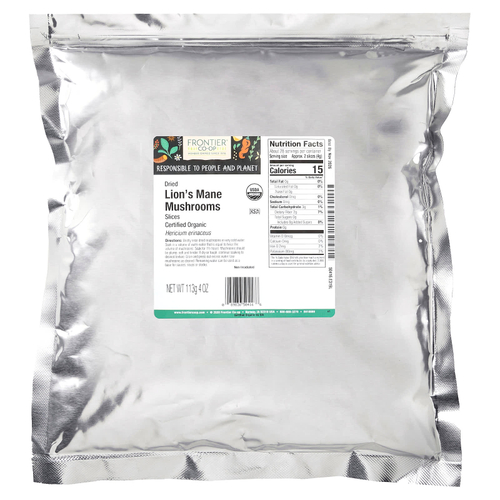 Frontier Co-op, органические сушеные грибы ежовик гребенчатый, 113 г (4 унции)