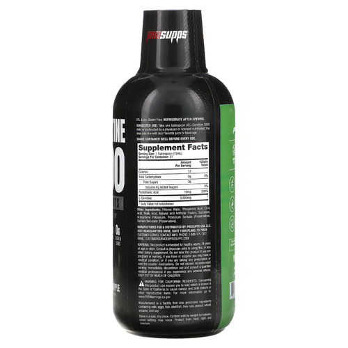 ProSupps, L-карнитин 3000, Liquid Shot, зеленое яблоко, 473 мл (16 жидк. унций)