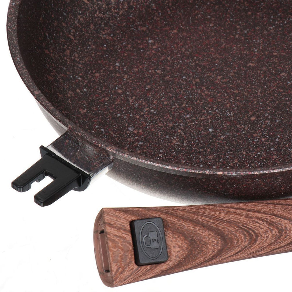 Сковорода алюминий, 28 см, антиприг, Kukmara, Granit Ultra, красн, сга282а, съем руч