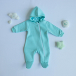 Комбинезон с молнией (капюшон, манжеты, закрытые ножки) для малышей