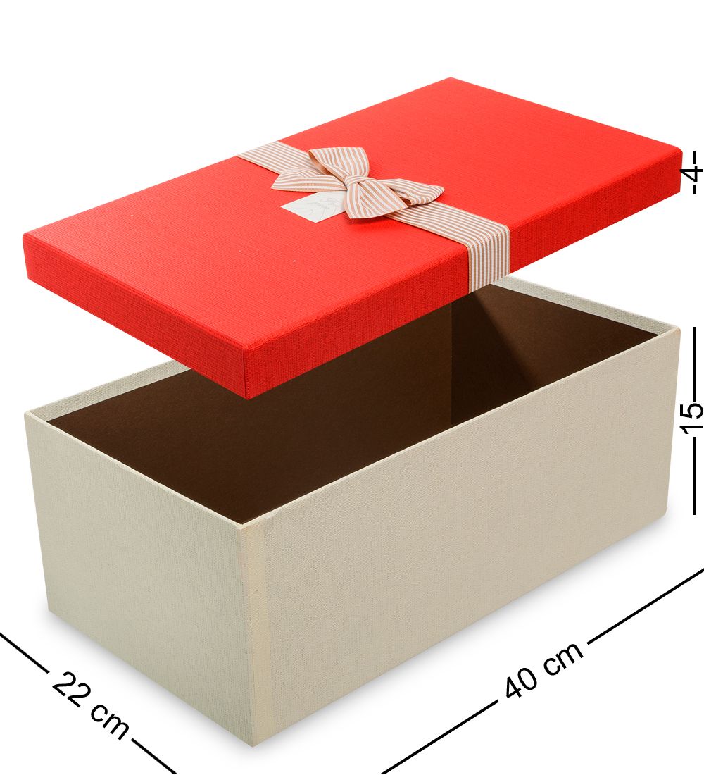 WF-73/3-A Коробка «Прямоугольник» цв.беж./красн.