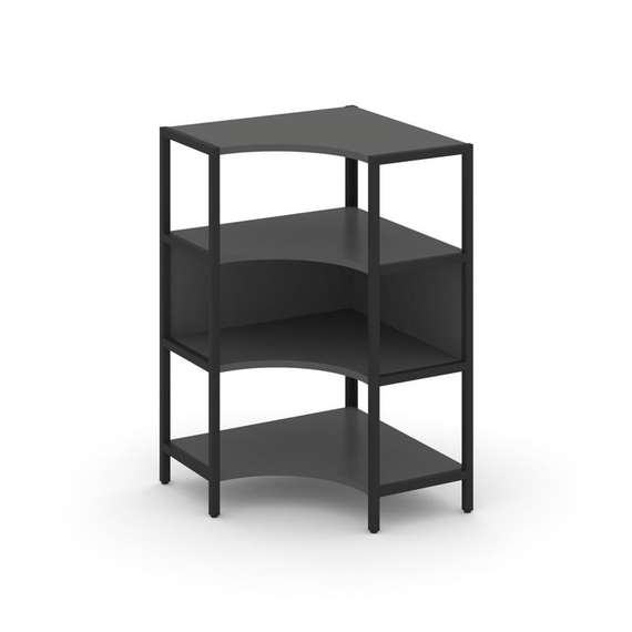 Shelf System Односекционный угловой стеллаж трехярусный SN.STMU-311 Антрацит/Металл Черный 810*810*1