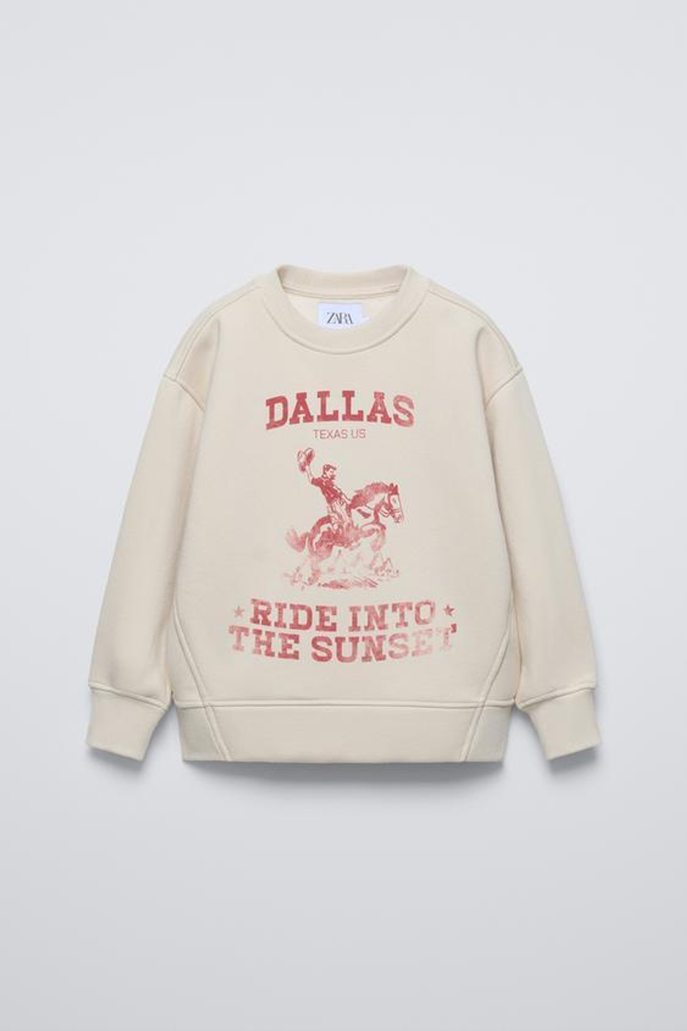 ZARA ХУДИ С ПРИНТОМ, ЭКРЮ