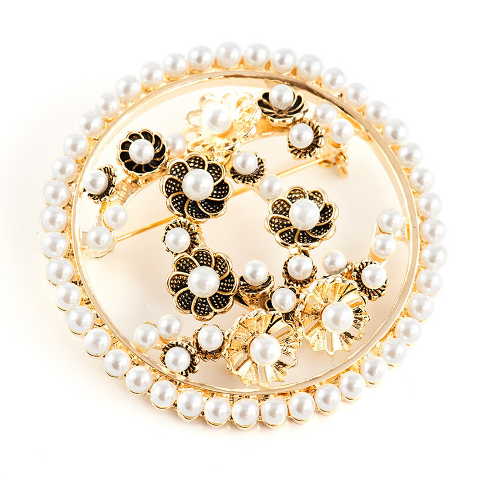 30041160 Брошь Chance с искусственным жемчугом