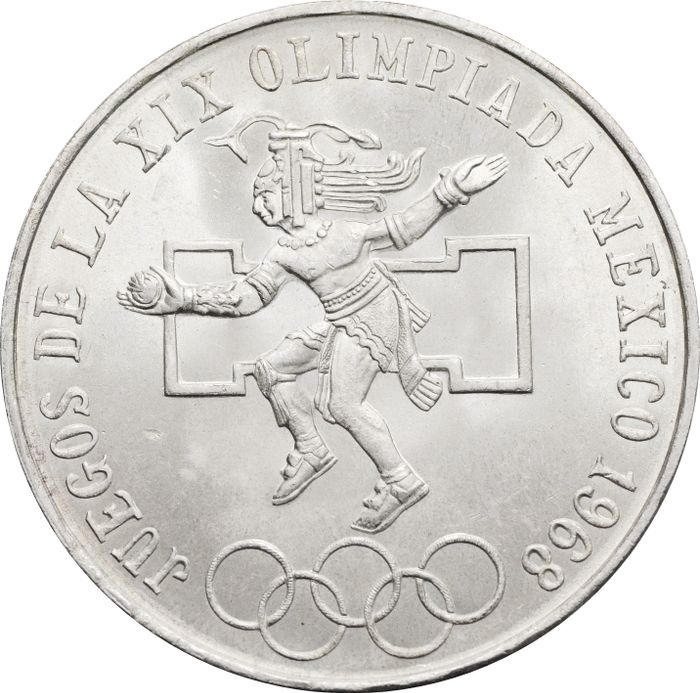 25 песо 1968 Мексика, Летние Олимпийские игры 1968, Мехико