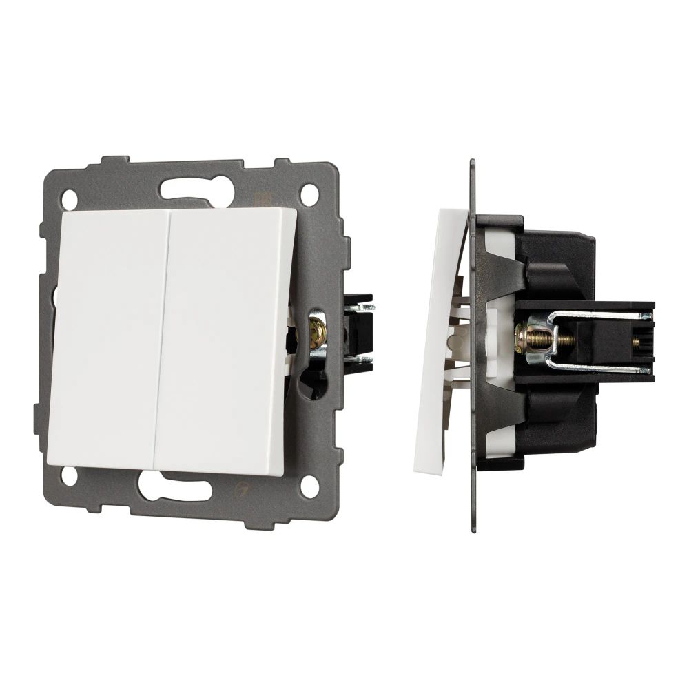 Механизм выключателя двухклавишный непроходной SWT-MK02-PL-WH-V (250V, 10A) (Arlight, -) 049887