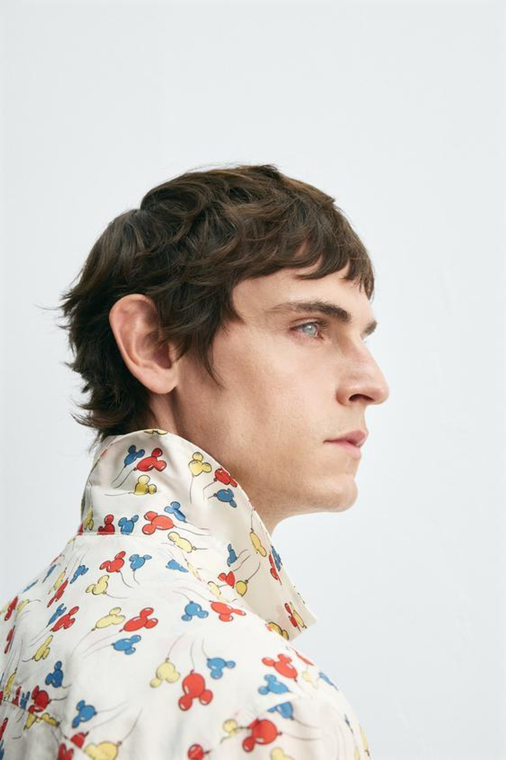 ZARA HARRY LAMBERT X DISNEY РУБАШКА С ШАРАМИ MICKEY MOUSE, БЕЛЫЙ