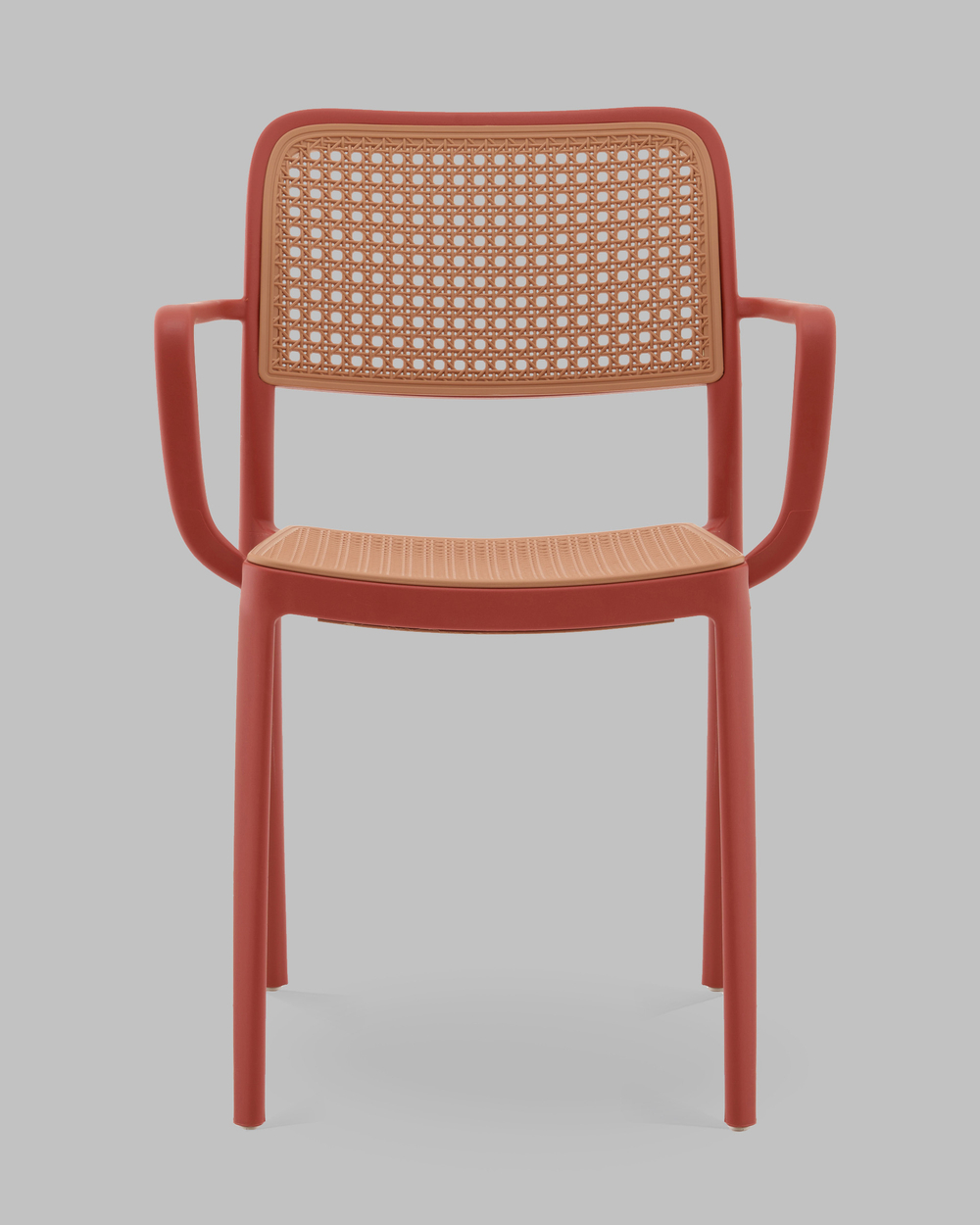 Стул Yona пластиковый с подлокотниками красный