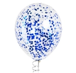 Латексный шар с мелким синим конфетти, 36 см