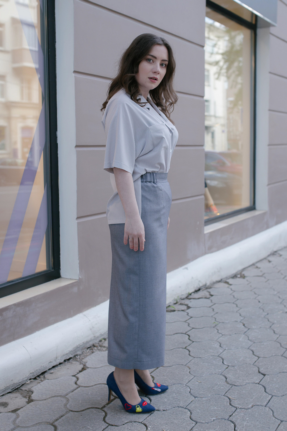 Юбка прямая Mila Bezgerts 2883АЕ, цвет Серый, размер 46