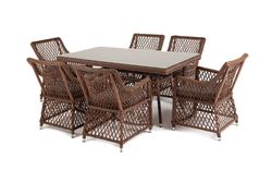 "Латте" обеденная группа плетеная, цвет коричневый