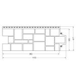 Панель фасадная Grand Line Classic Крупный камень песочная 1103х417 мм