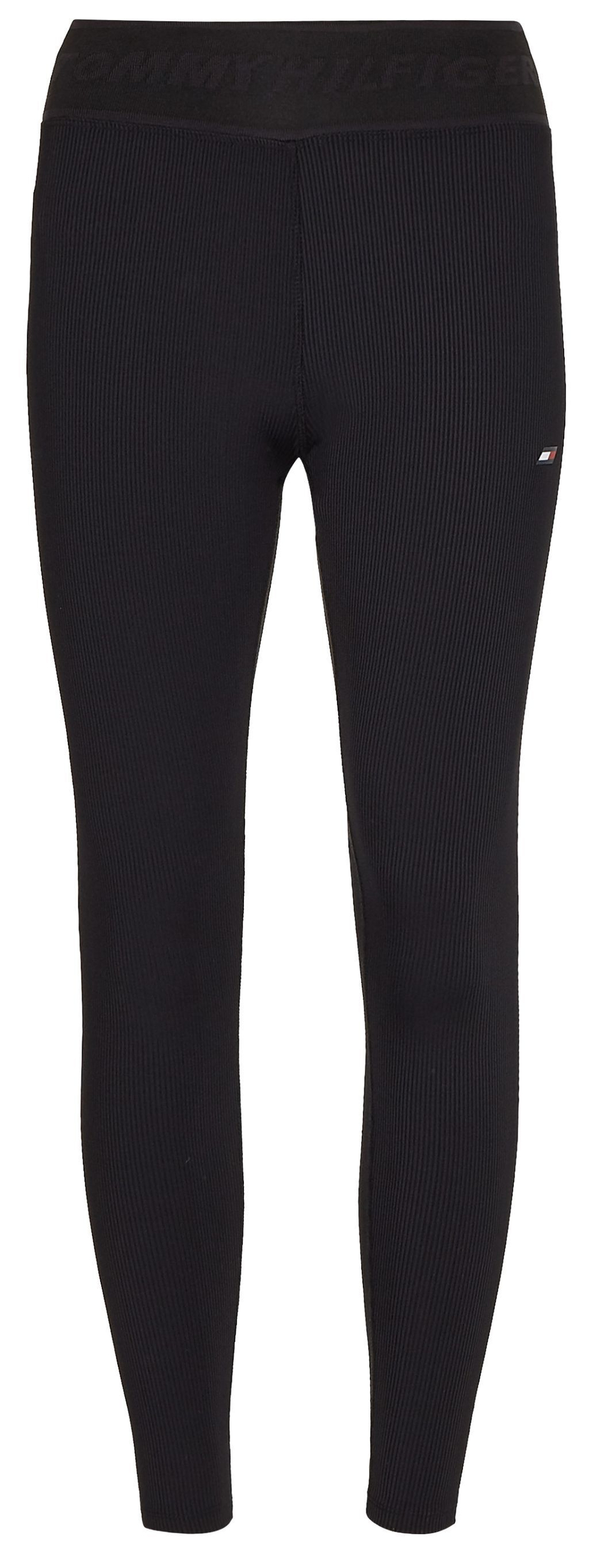 Женские леггинсы Tommy Hilfiger RW Branded Rib Legging - black