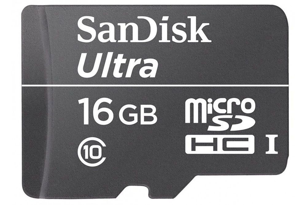 Карта памяти SanDisk microSDHC Ultra Class 10 UHS-I U1 (80/10MB/s) 16GB