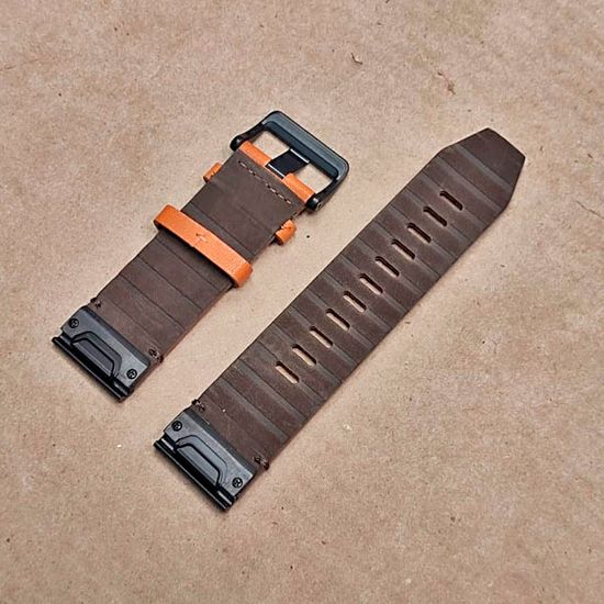 Ремешок кожа / замша 26 мм для Garmin Fenix 7x / 6x / 5x / 3, Enduro 2 / Tactix 7, Tactix Delta быстросъемный