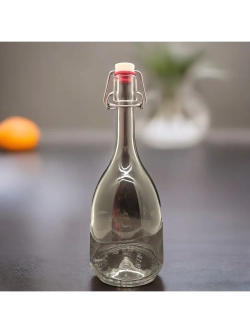 Бутылка стеклянная бугельная 1 л с пробкой 3 штуки