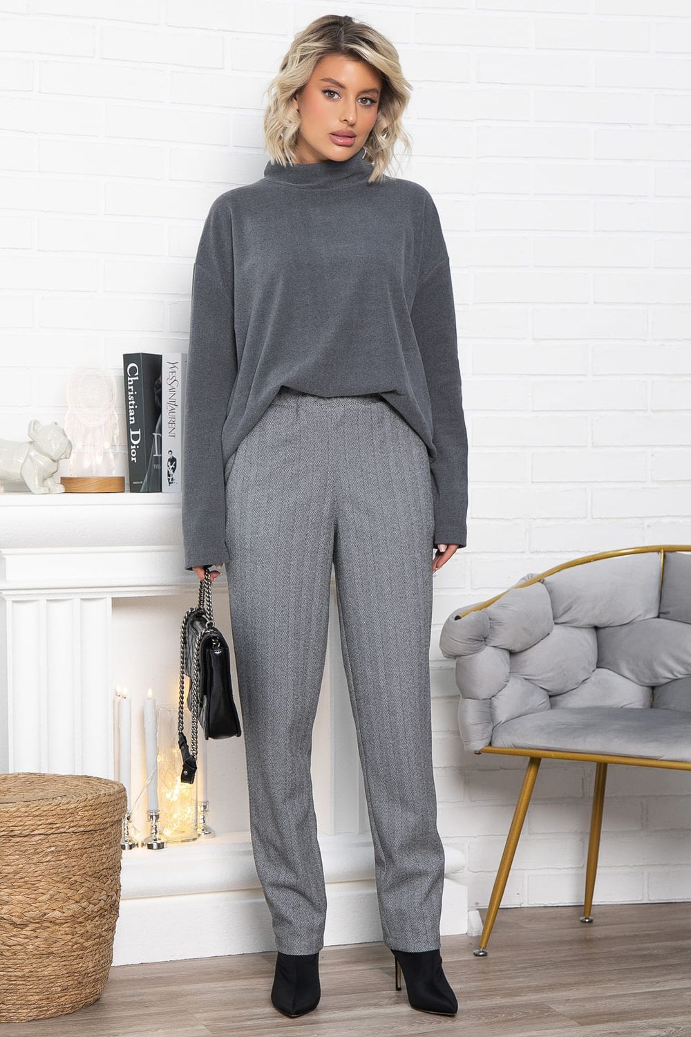 Брюки зауженные Диксон (серые) Б15009-8М LT Collection