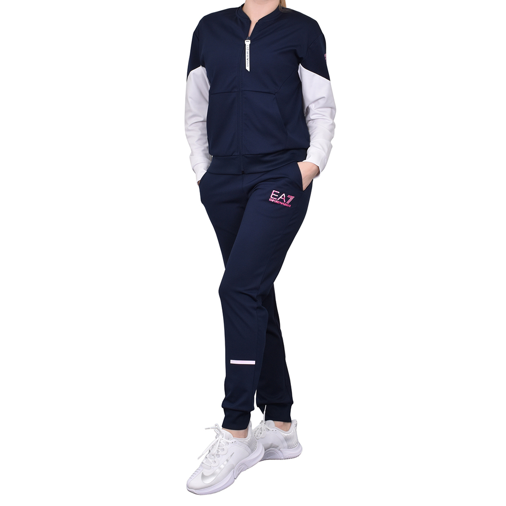 Женский теннисный костюм EA7 Woman Jersey Tracksuit - navy blue