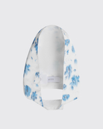 Чепчик цветы молочный/голубой