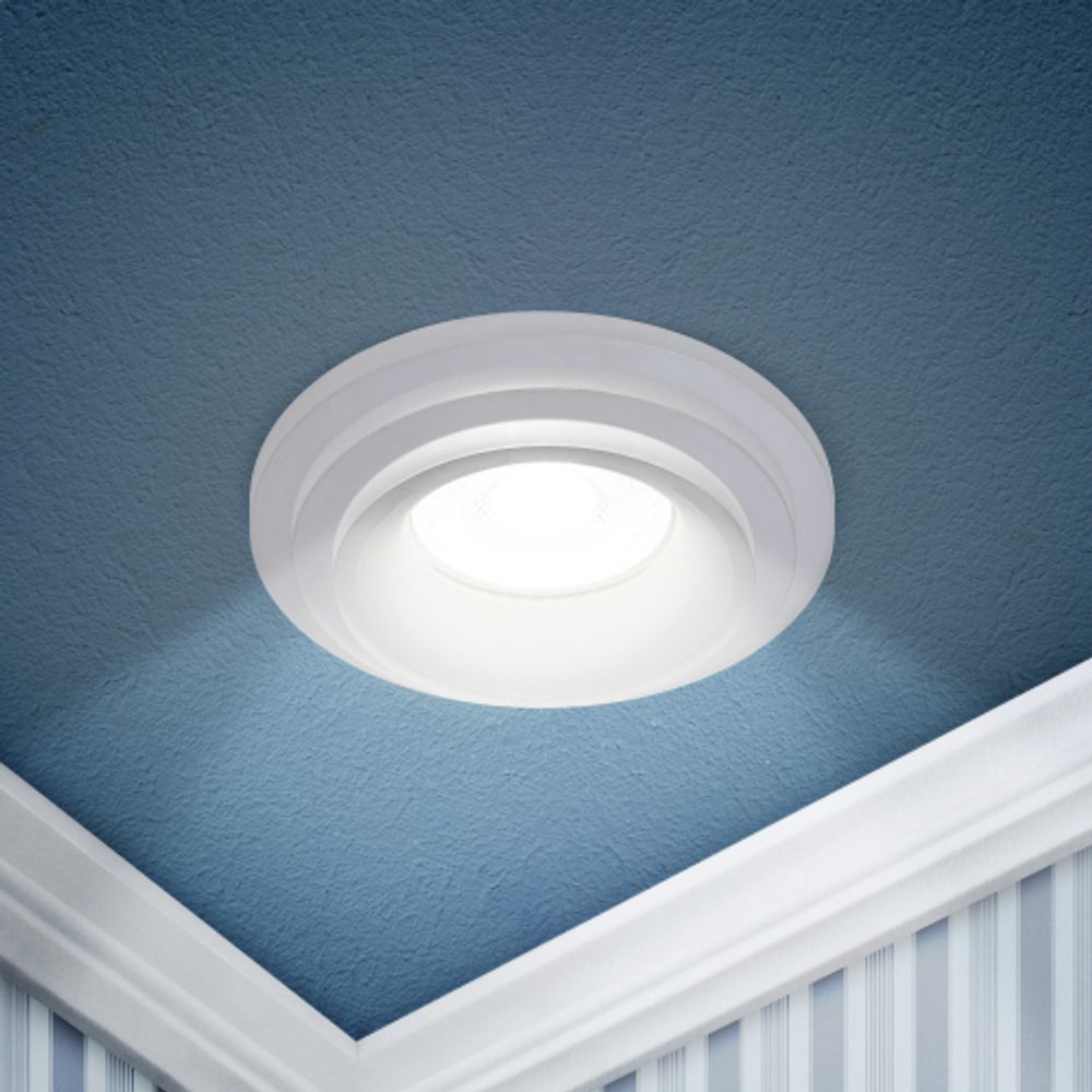 Светильник встраиваемый декоративный ЭРА DK105 WH под лампу MR16 GU5.3 белый | Декоративные встраиваемые светильники