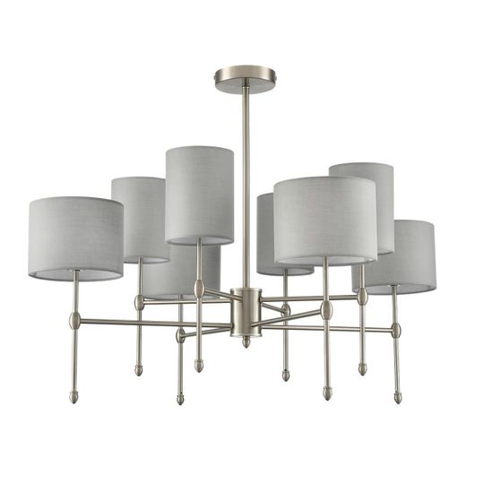 8262/8C CLASSI LN26 металл/текстиль, никель/серый Люстра потолочная E14 8*40W 220V LATTI