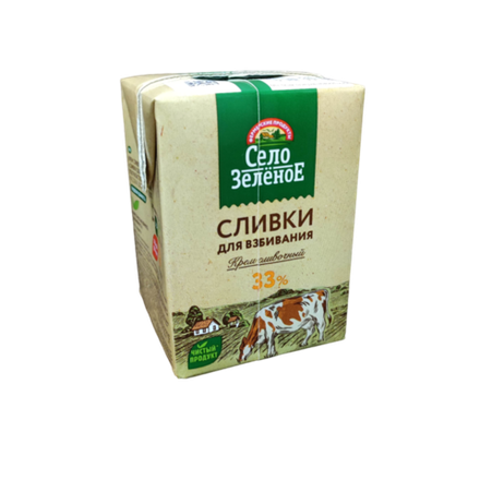 Сливки 33%, Село Зеленое 0,5 л