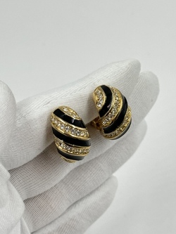 Клипсы с эмалью и кристаллами Christian Dior