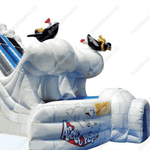 Большой надувной батут-горка "Мишка на севере"