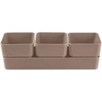 Кашпо для цветов пластиковое 0,45л 29,2*9,6см «Фиори» Трио мокачино