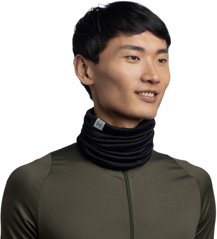 Шерстяной шарф-труба Buff Merino Lightweight Solid Black Фото 2