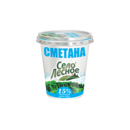 Сметана Село Лесное 15 % 360 гр