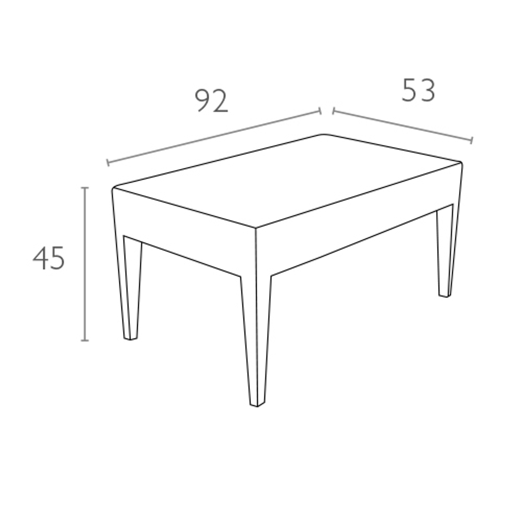 Столик пластиковый плетеный журнальный Siesta Contract Miami Lounge Table, белый