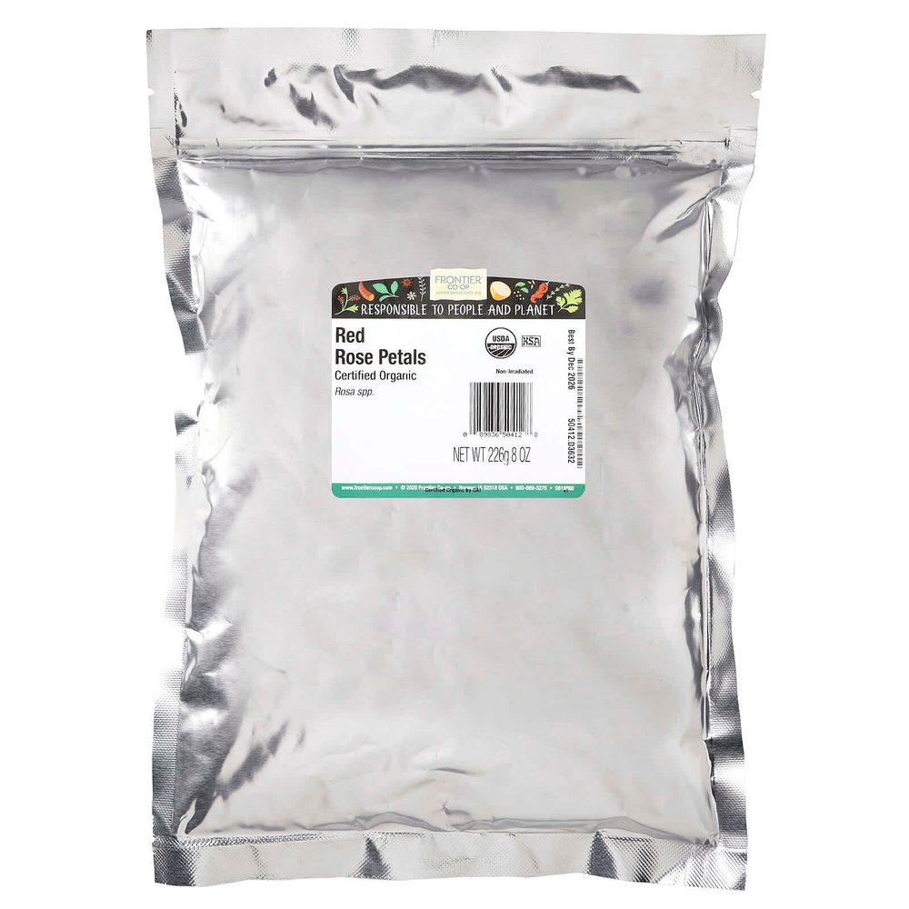 Frontier Co-op, Органические лепестки красной розы, 226 г (8 унций)