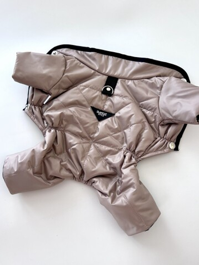 Демисезонный комбинезон с кнопками на животе (унисекс) капучино